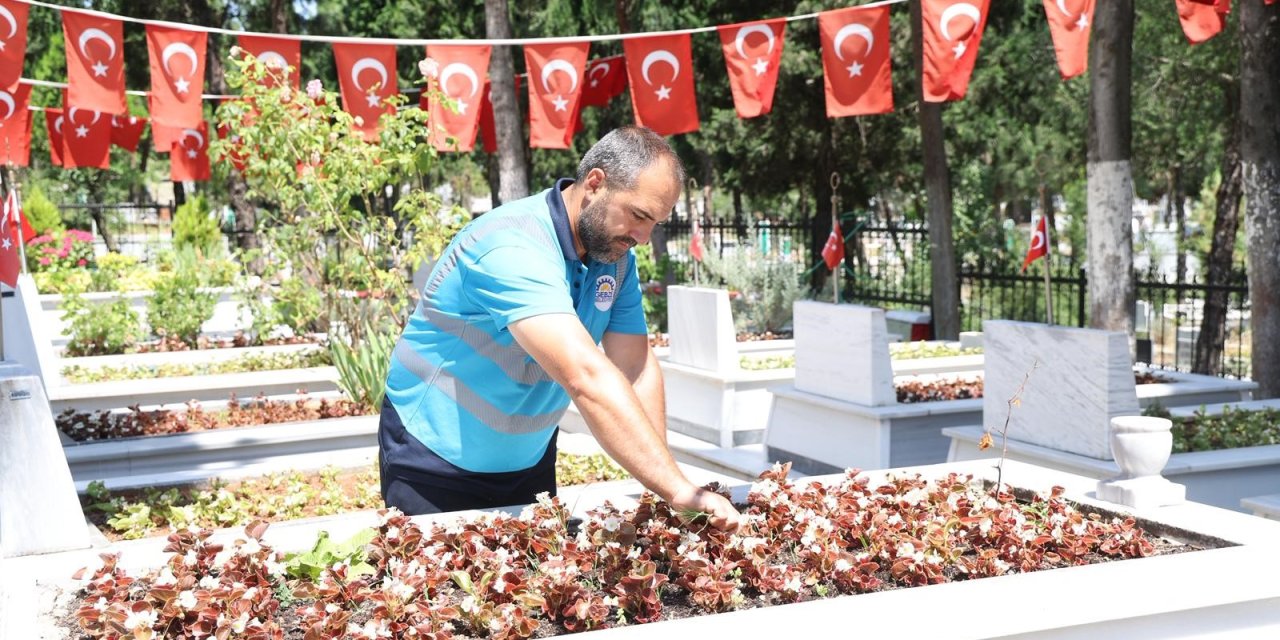 Gebze'de mezarlık ve şehitliklerde  bakım çalışmaları