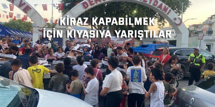 Kiraz kapabilmek için kıyasıya yarıştılar