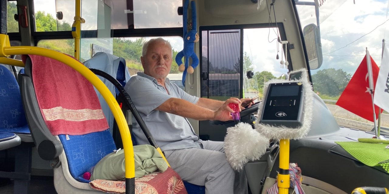 Kocaeli'de otobüs şoförünün zor anları