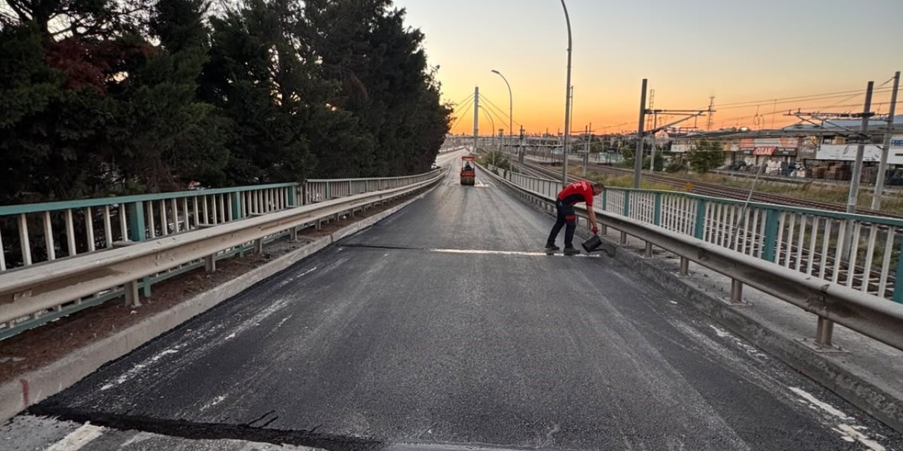 Adalet Köprüsü’nde asfalt  çalışması tamamlandı