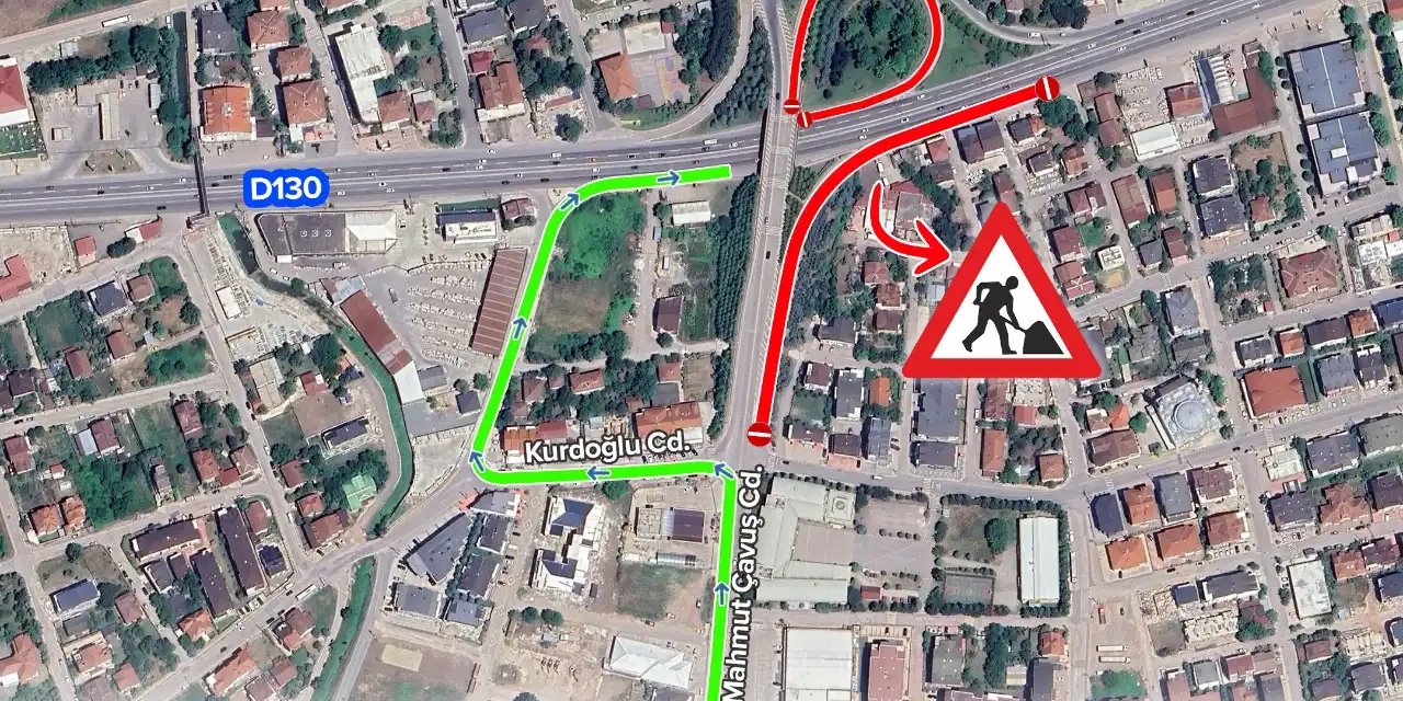 Karşıyaka Kavşağı’nda yol çalışması