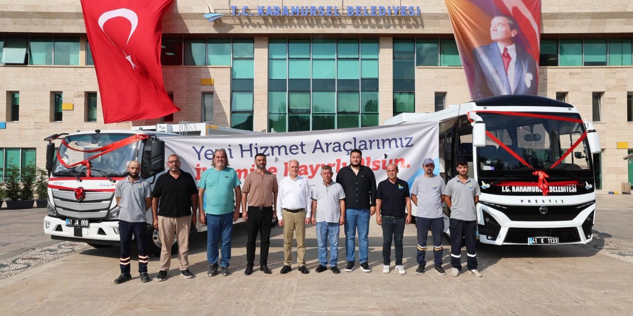 Karamürsel Belediyesine  Yeni  Otobüs ve Çöp kamyonu