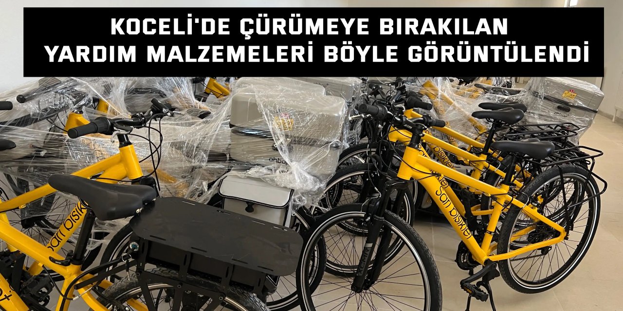 Koceli'de çürümeye bırakılan  yardım malzemeleri böyle görüntülendi