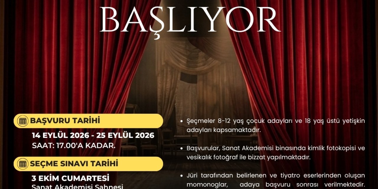 İzmit Belediye Tiyatrosu’nda yeni dönem için seçmeler başlıyor