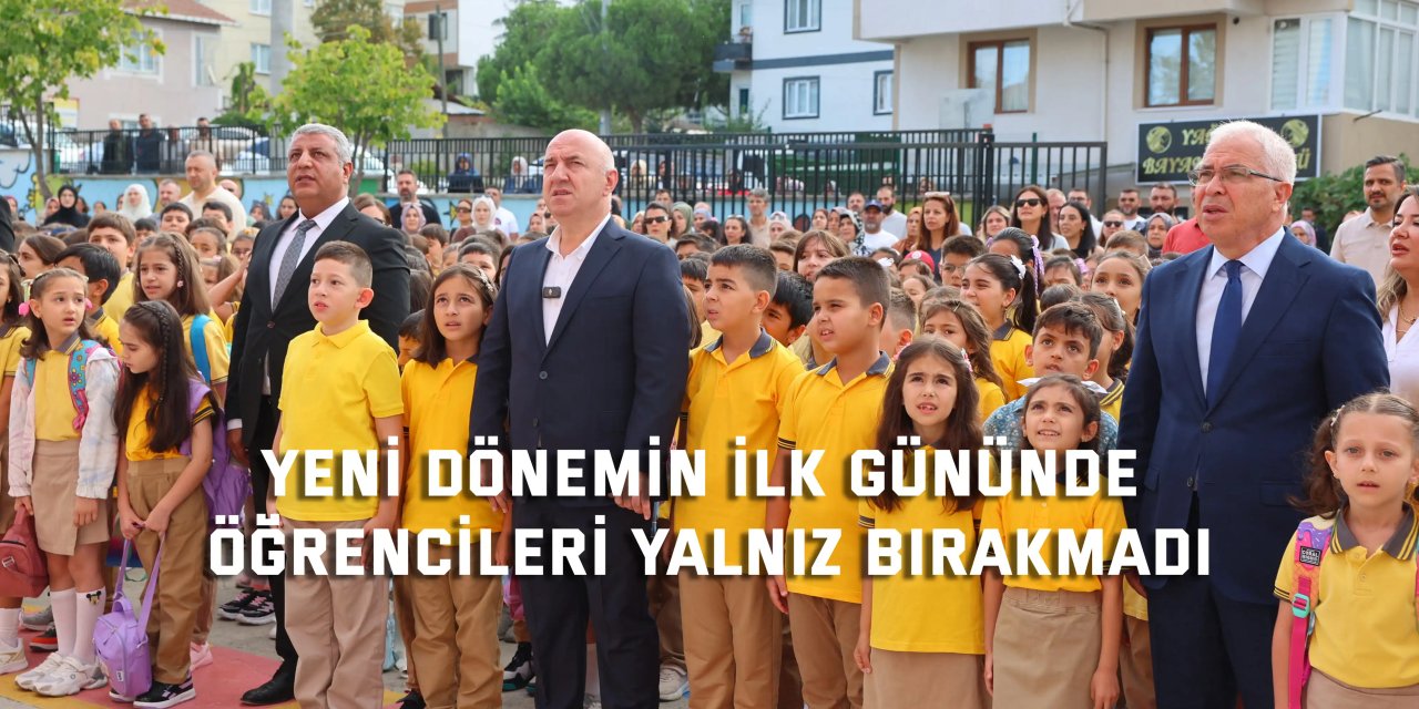 İlk ders zilinde Bıyık’tan öğrencilere destek