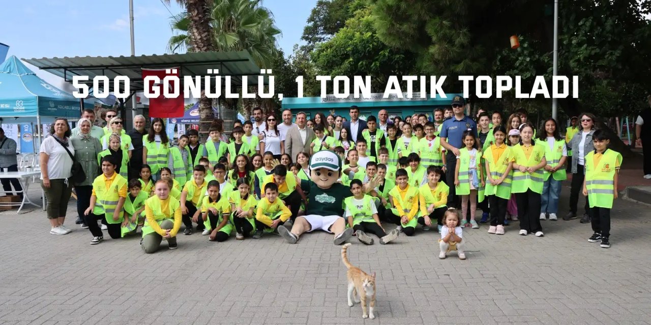 500 gönüllü, 1 ton atık topladı