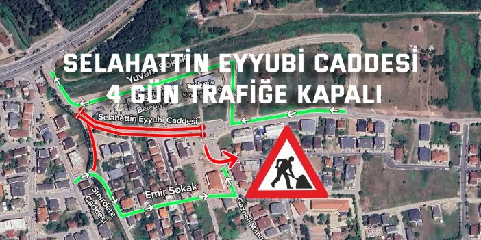 Selahattin Eyyubi Caddesi 4 gün trafiğe kapalı