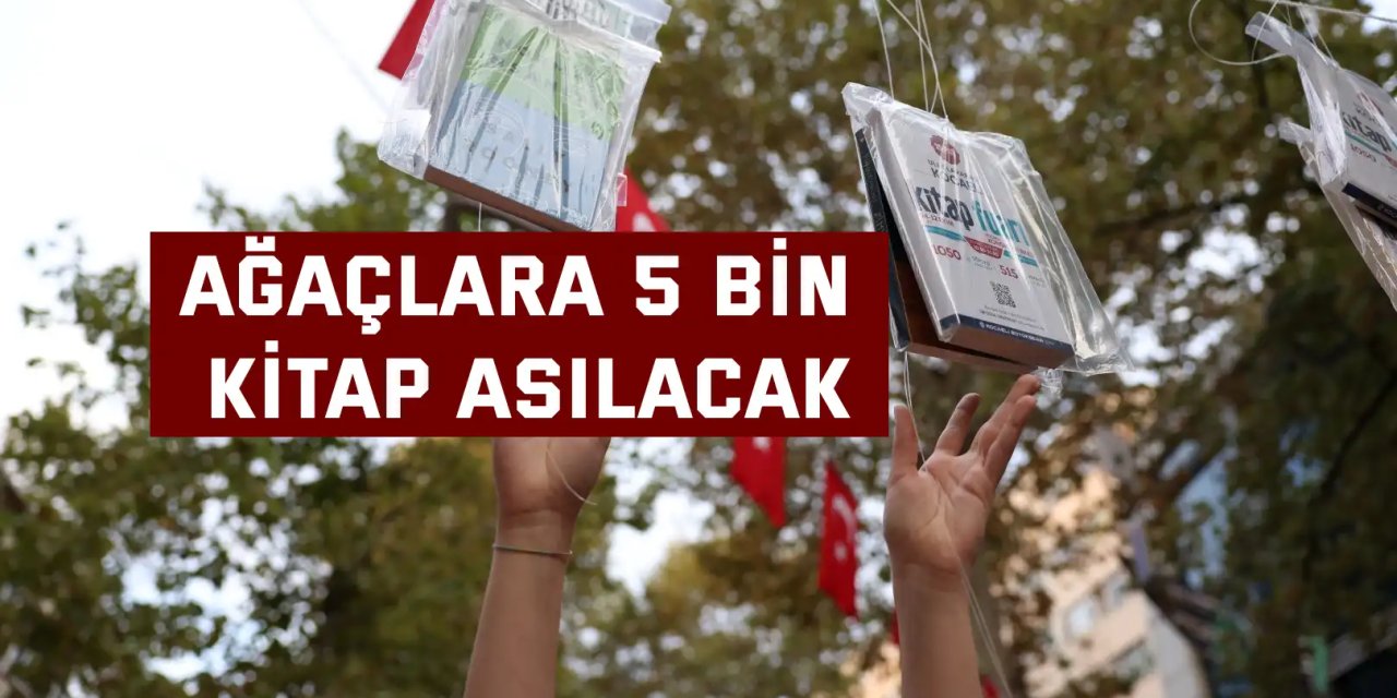 Ağaçlara 5 bin   kitap asılacak