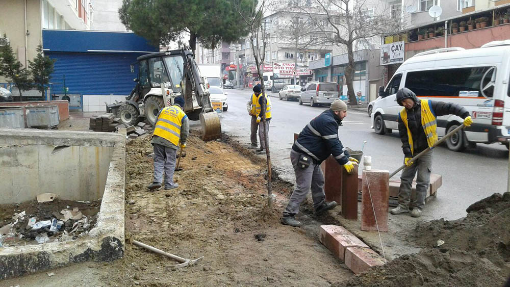 Kaldırım ve parke yol onarım çalışması