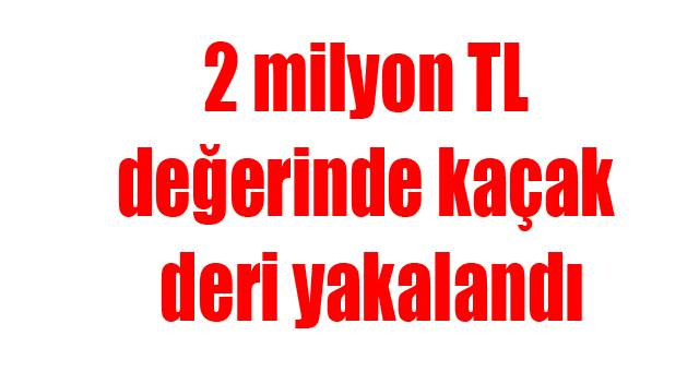 2 milyon TL değerinde kaçak deri yakalandı