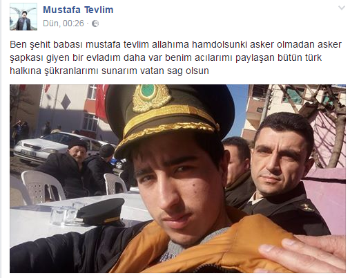 Şehit babasından duygulandıran paylaşım