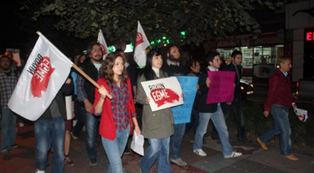 Kızlı erkekli eylem yaptılar