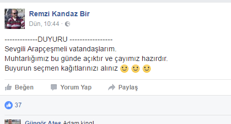 Remzi Kandaz’dan vatandaşa çay ikramı