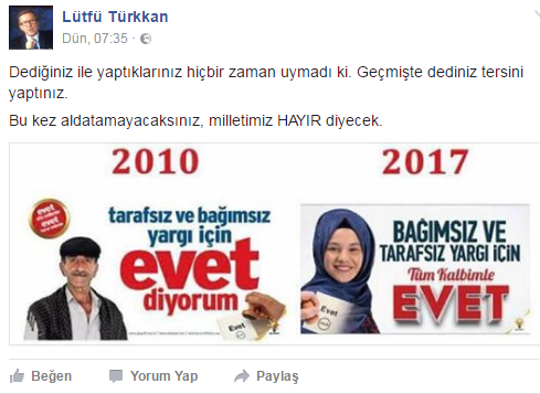 Lütfü Türkkan’dan AK Parti’ye afişli  tepki