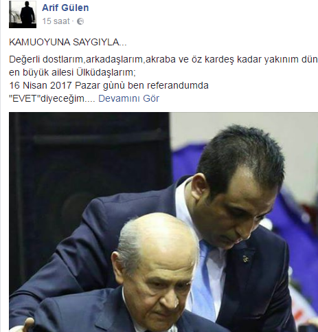 Evet diyen Arif Gülen’e sert eleştiriler