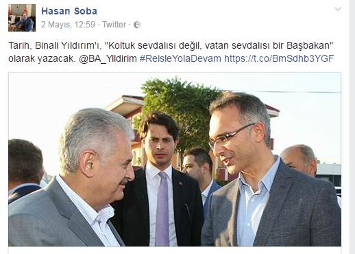 Hasan Soba’dan Binali Yıldırım’a övgü