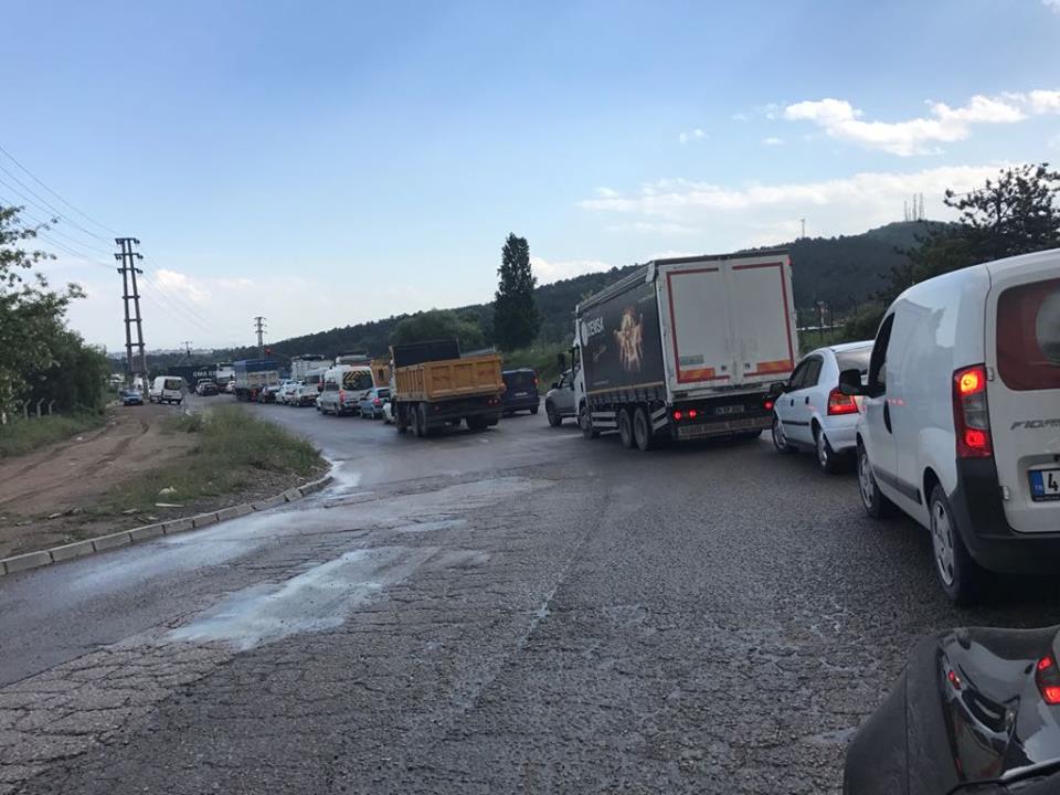 Yumrukaya kavşağında trafik çilesi