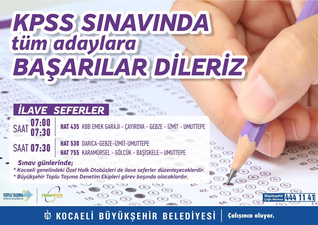 Büyükşehir’den KPSS için ek seferler