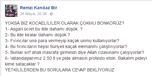 Remzi Kandaz, ‘pide almayın’ dedi!