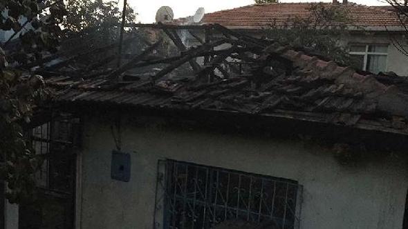 Tek katlı evde yangın çıktı