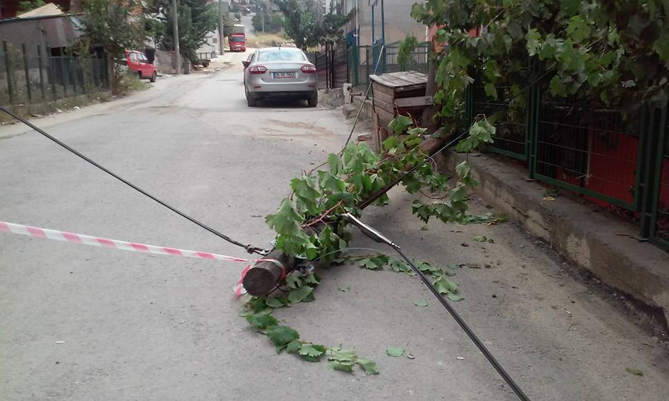 İş makinesi kırdı-döktü!