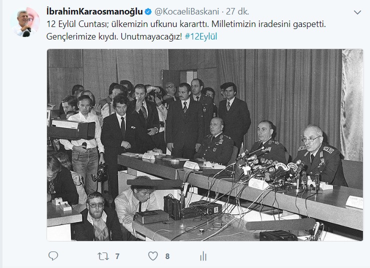 Karaosmanoğlu 12 Eylül’ü unutmadı