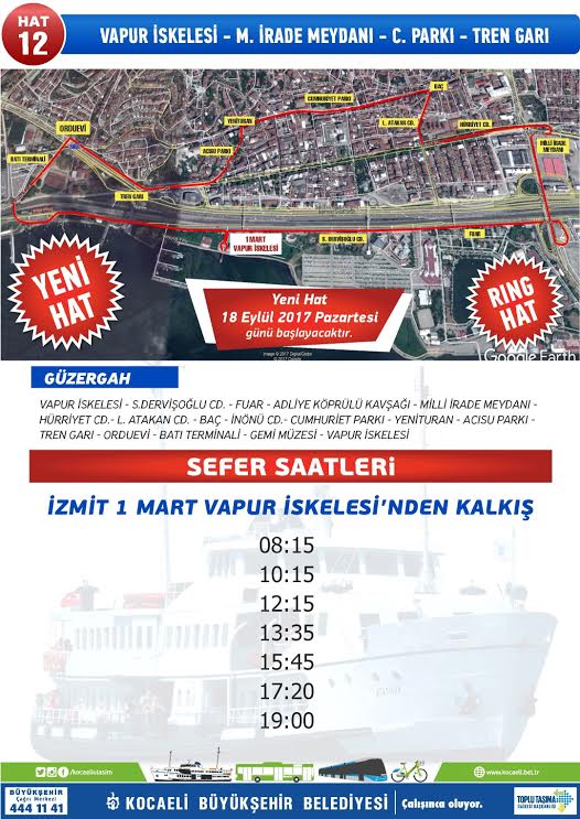 Toplu taşımada kara ve deniz hatları buluşuyor