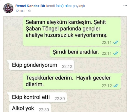 Remzi Kandaz  emniyete teşekkür etti