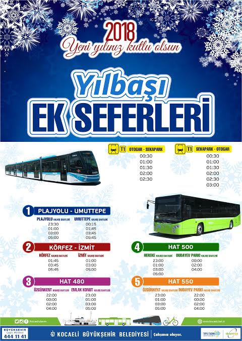 Yılbaşı için ek seferler