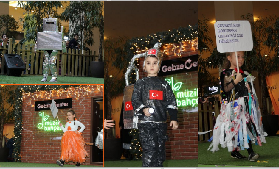 Anasınıfı öğrencilerinden atık materyal defilesi