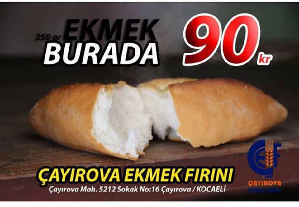 Ekmek 90 kuruş!