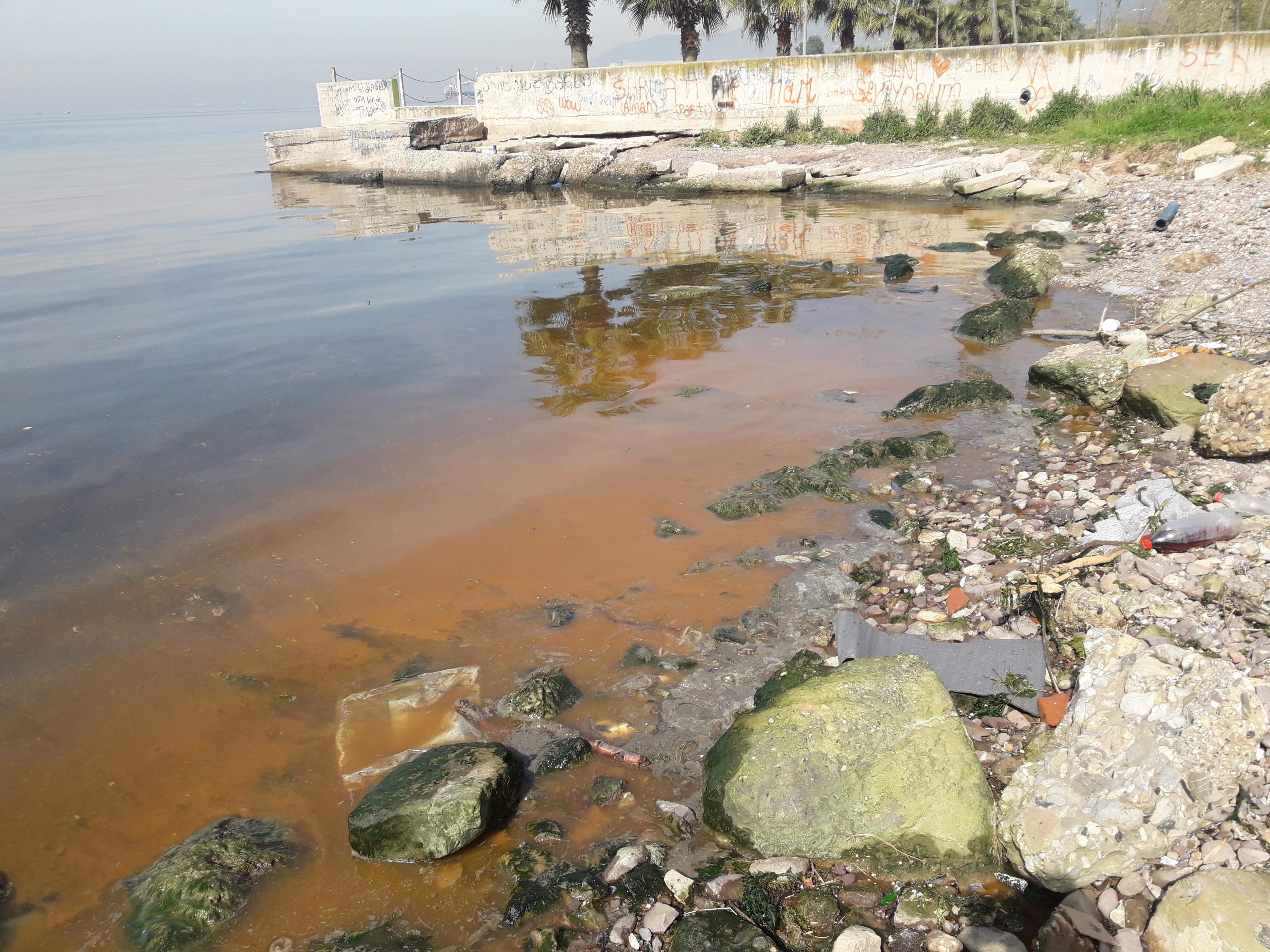 Gemiden bırakılan atıkla sahil kirlendi