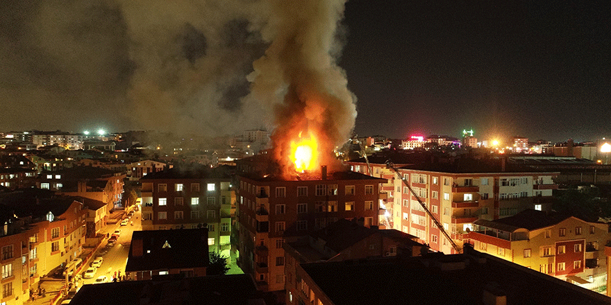 6 katlı binada yangın paniği