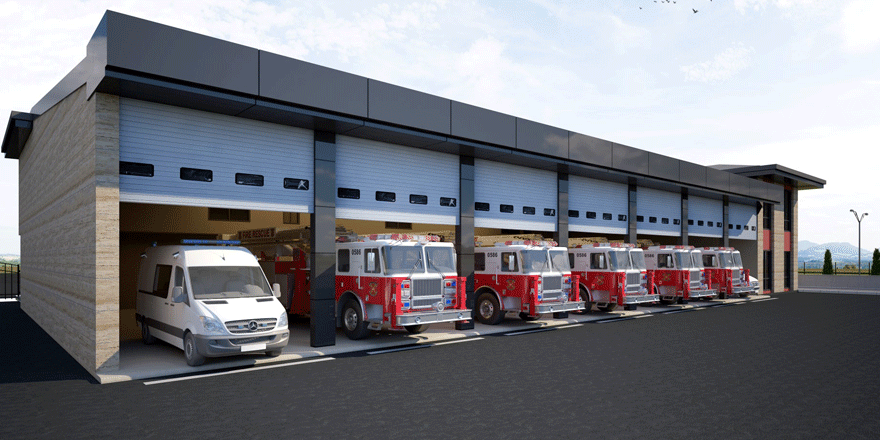 İtfaiye Terminal Müfreze binası yükseliyor