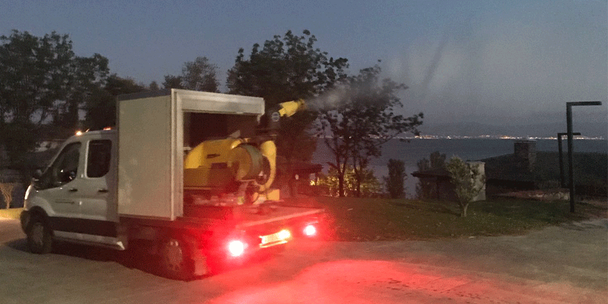 Gece boyunca ilaçlandı