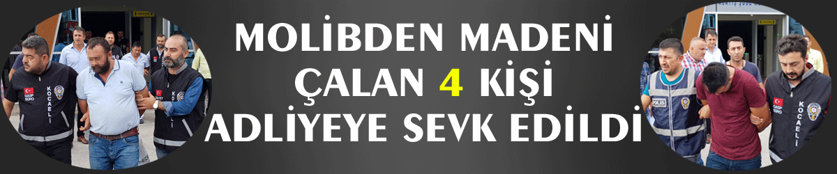 Molibden madeni çalan 4 kişi  adliyeye sevk edildi