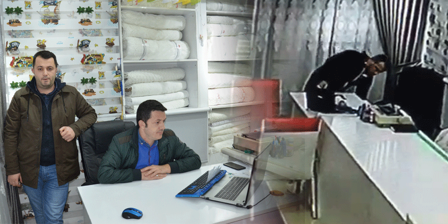 Kasayı soydu, dükkan sahibinden kartvizit alıp gitti