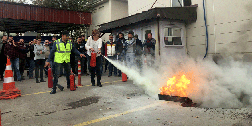 SEDAŞ çalışanlarının yangın tatbikatı