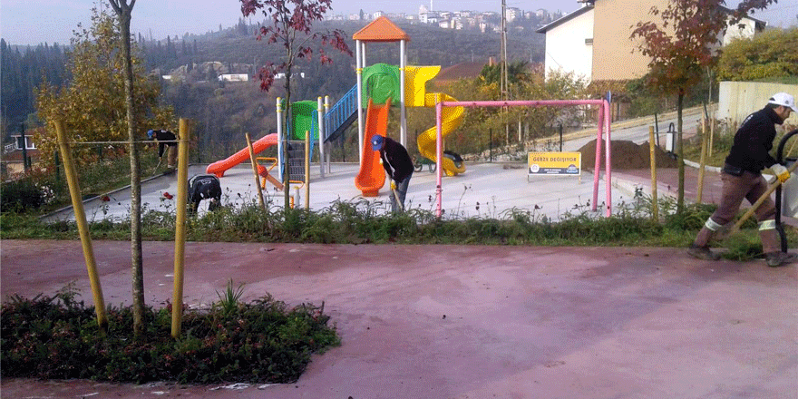 Gebze parklarında bakım çalışması