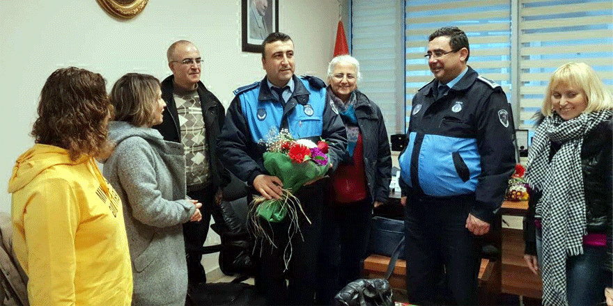 Köpeği kurtaran zabıta ekibine teşekkür