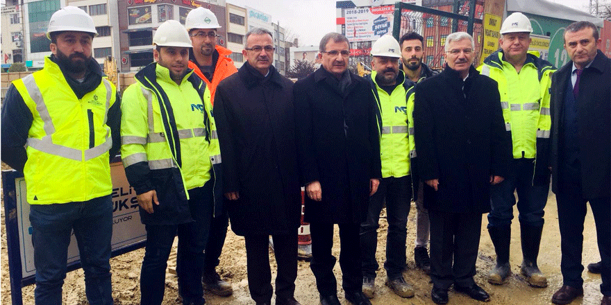 Metro şantiyesinde çalışmaları inceledi