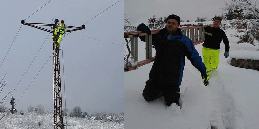 SEDAŞ ekipleri kar, kış dinlemeden çalışıyor