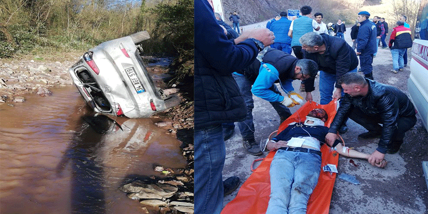 50 metreden dereye uçtu: 3 yaralı