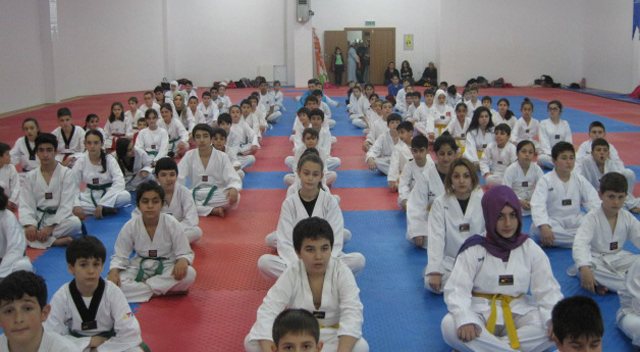 Tekvandocular kuşak için ter döktü