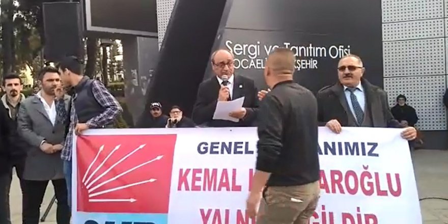 Gebze'de CHP’nin basın açıklamasına provokasyon girişim