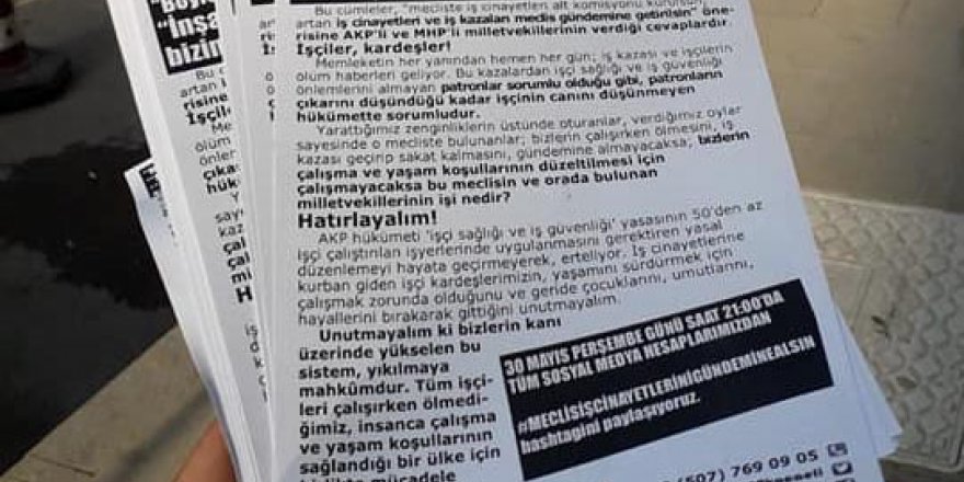 EMEP'ten 'Meclis İş Cinayetlerini Gündemine Alsın' çağrısı