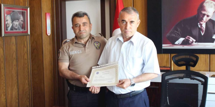 Yolcuların hayatını kurtaran bekçiye başarı belgesi