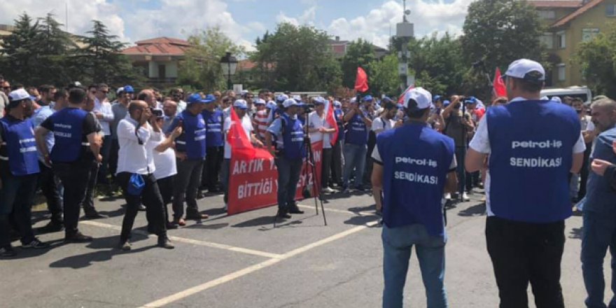 Tüpraş işçileri eylem yaptı