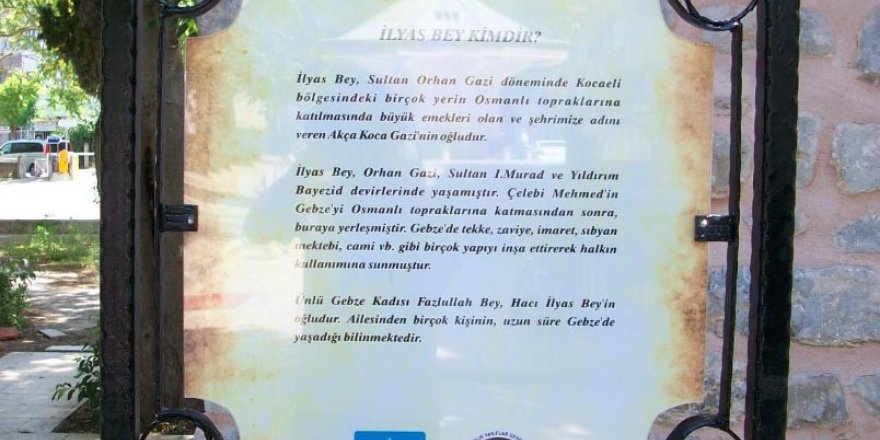 İlyasbey türbesine bilgi panosu