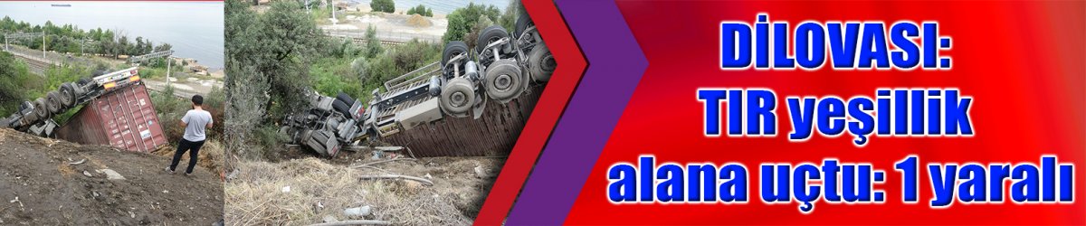 DİLOVASI: TIR yeşillik alana uçtu: 1 yaralı